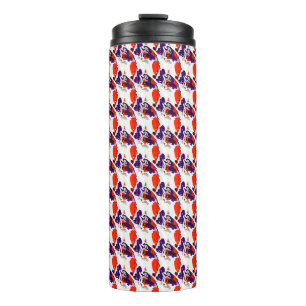 Cat Portrait – Bold Graphic Art Orange and Violet Thermal Tumbler
