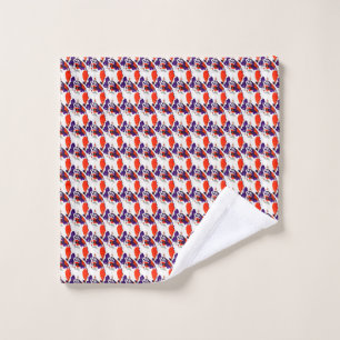 Cat Portrait – Bold Graphic Art Orange and Violet Wash Cloth