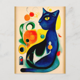 Cat portrait in expressionistic style. Classic Art Postcard