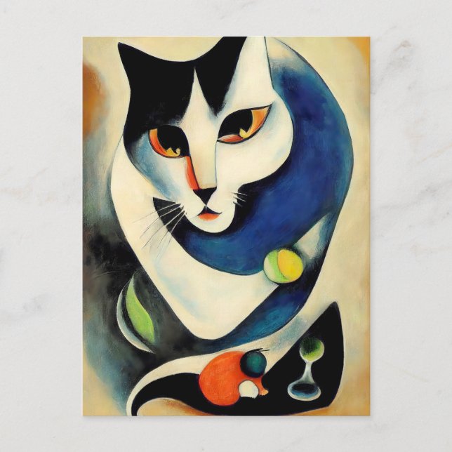 Cat portrait in expressionistic style. Classic Art Postcard (Front)