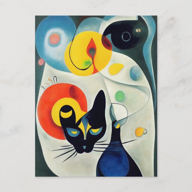 Cat portrait in expressionistic style. Classic Art Postcard (Front)