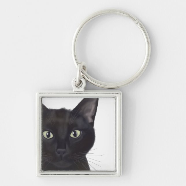 Cat, Portrait of Gus Key Ring (Front)