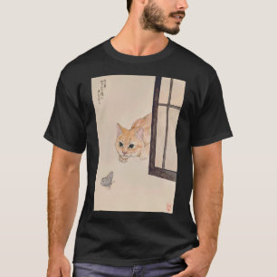 Cat Portrait Painting Cat And Butterfly Watercolor T-Shirt