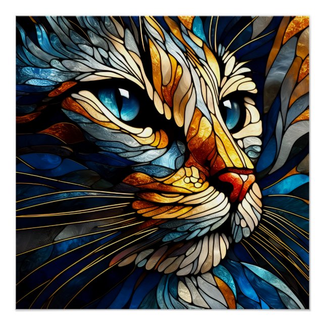 Cat Portrait - Whiskered Elegance Poster (Front)