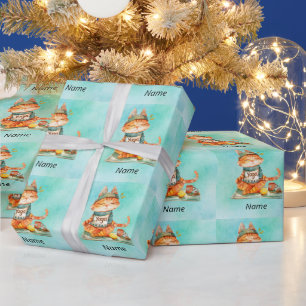 Cat Posing Yoga Wrapping Paper