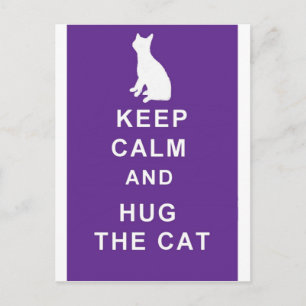 Cat postcard Keep Calm and Hug the Cat