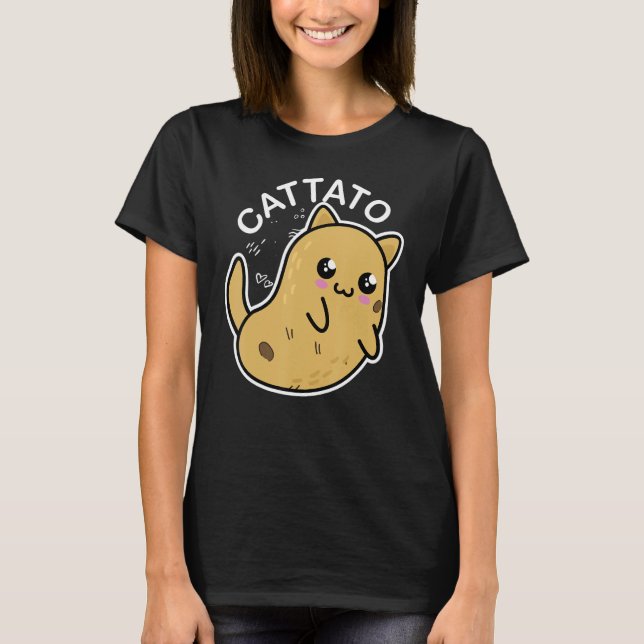 Cat Potato Cattato Hilarious Novelty T-Shirt (Front)