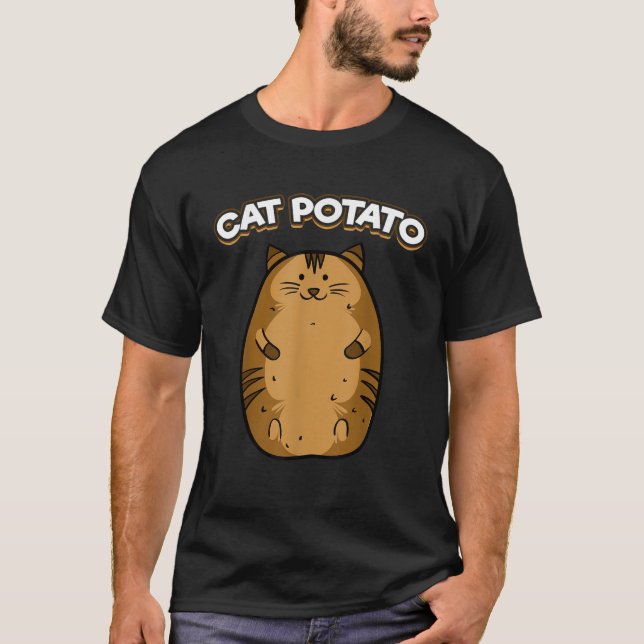 Cat Potato Funny Cute Fat Potato Feline Animal Tee (Front)