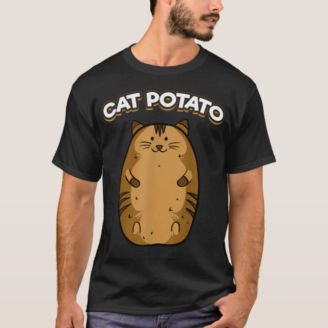 Cat Potato Funny Cute Fat Potato Feline T-Shirt (Front)