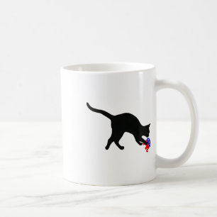 Cat Pouncing On Gop Elephant Funny Democat  Coffee Mug