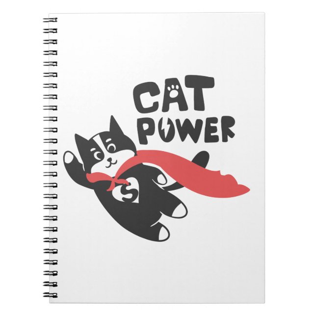 Cat power - Choose background colour Notebook (Front)