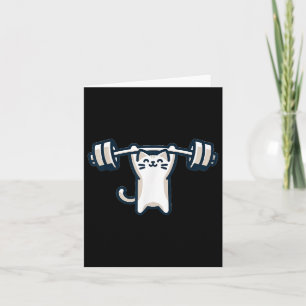 Cat Powerlifting Weightlifting Gym Workout  Card