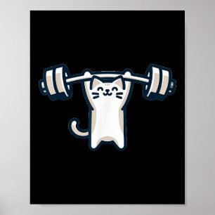 Cat Powerlifting Weightlifting Gym Workout  Poster