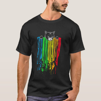 Cat Pride Flag Rainbow Gay LGBTQ LGBT Lesbian Ally T-Shirt