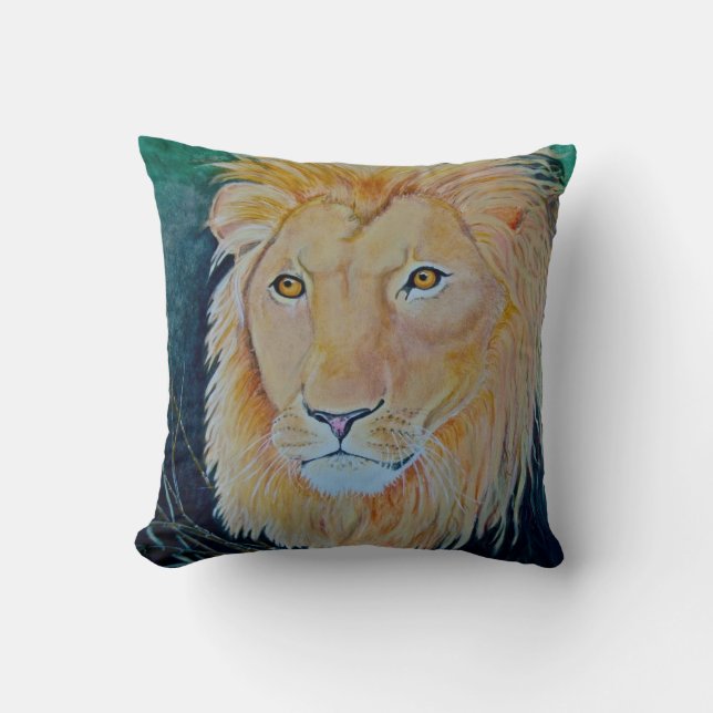 Cat Pride Lion Throw Pillow (Front)