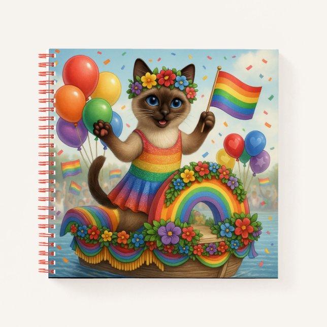Cat Pride Paws Cat-inspired Pride LGBTQ Notebook (Front)