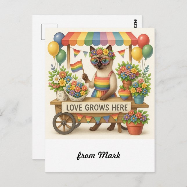 Cat Pride Paws Cat-inspired Pride LGBTQ Postcard (Front/Back)
