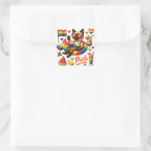 Cat Pride Paws Cat-inspired Pride LGBTQ Square Sticker