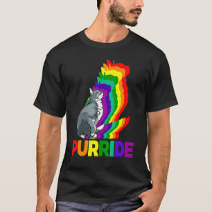 Cat Pride Purride Cat Rainbow Colour Cat Kitten T-Shirt