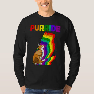 Cat Pride Purride Cat Rainbow Colour Cat Kitten T-Shirt