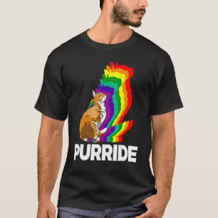 Cat Pride Purride Cat Rainbow Colour Cat Kitten T-Shirt