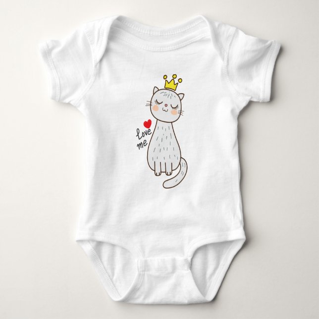 Cat princess baby bodysuit (Front)