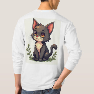 Cat print long sleeve t-shirt