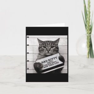 Cat Prison Jail Prisoner Bad Kitty Mugshot For Men Card