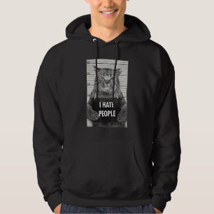 Cat Prison Police Line Up I Hate People Kitten Mug Hoodie