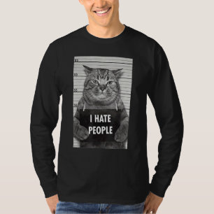 Cat Prison Police Line Up I Hate People Kitten Mug T-Shirt