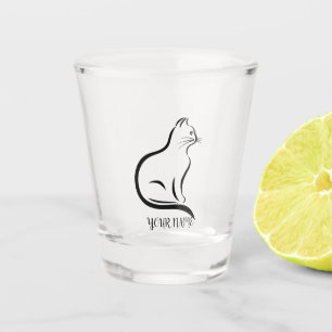 Cat profile shot glass