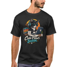 Cat Programmer Code Flows Better T-Shirt