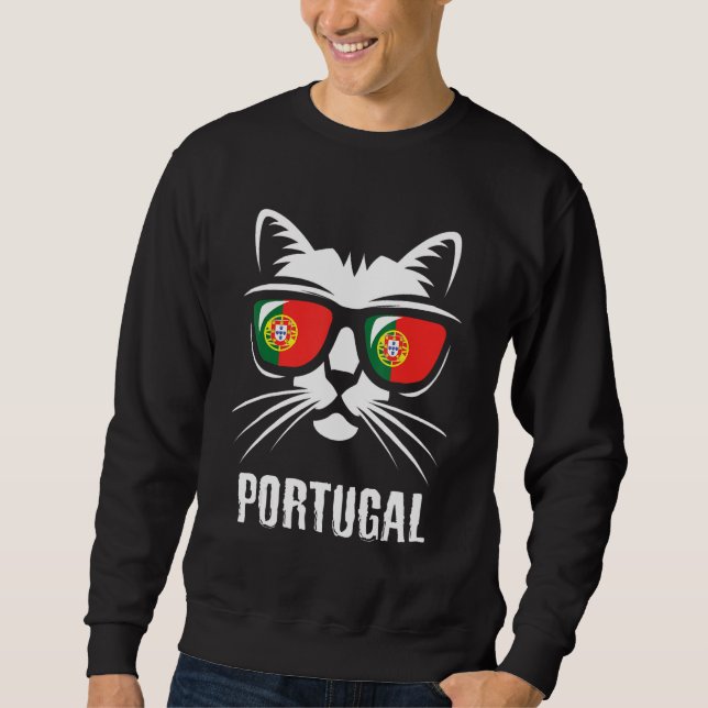 Cat Proud Portuguese Portugal Flag Sweatshirt (Front)