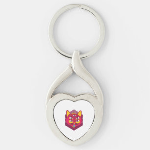 Cat Psychedelic Key Ring