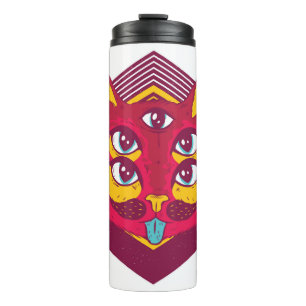 Cat Psychedelic Thermal Tumbler