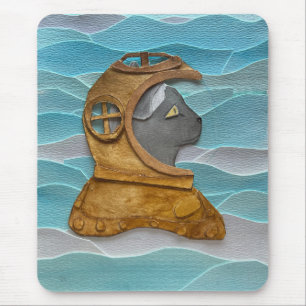 Cat-ptain Nemo! Mouse Pad