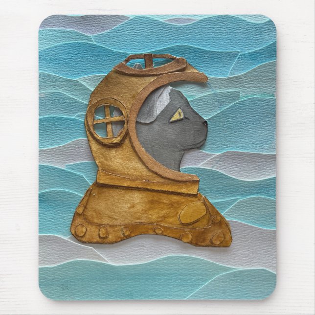 Cat-ptain Nemo! Mouse Pad (Front)