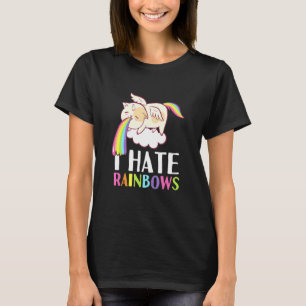 Cat Puke Rainbow Vomit I Hate Rainbows Cute T-Shirt
