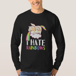 Cat Puke Rainbow Vomit I Hate Rainbows Cute T-Shirt