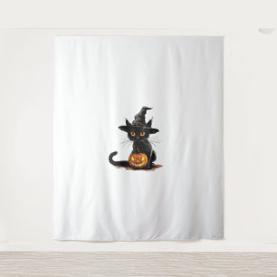 Cat Pumpkin Halloween  Tapestry