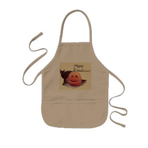 Cat & Pumpkin Happy Halloween Kids Apron