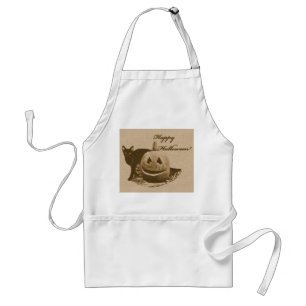 Cat & Pumpkin Happy Halloween Standard Apron