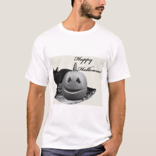 Cat & Pumpkin Happy Halloween T-Shirt