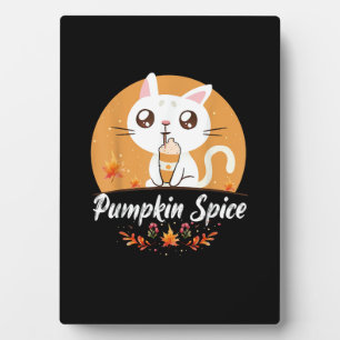 Cat Pumpkin Spice Shirt Cute It's Fall Y'all Pumpk Plaque