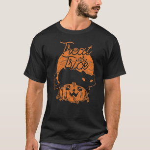 Cat Pumpkin Treat Or Trick Halloween 1 T-Shirt