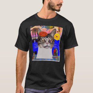 Cat pun cute kitten art meow kitty portrait witty T-Shirt