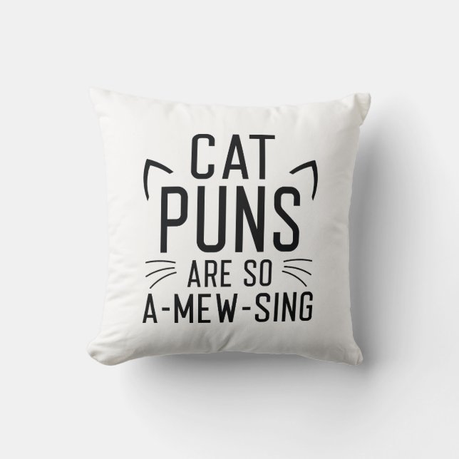 Cat Puns Are So Amewsing Cushion (Front)