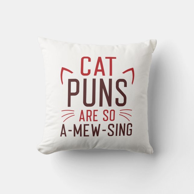 Cat Puns Are So Amewsing Cushion (Front)