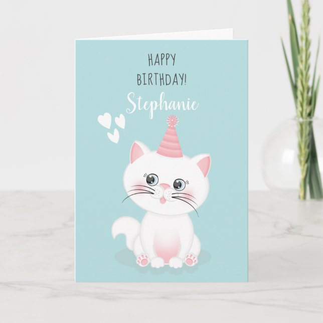 Cat Purr-fect Day Birthday Card (Front)