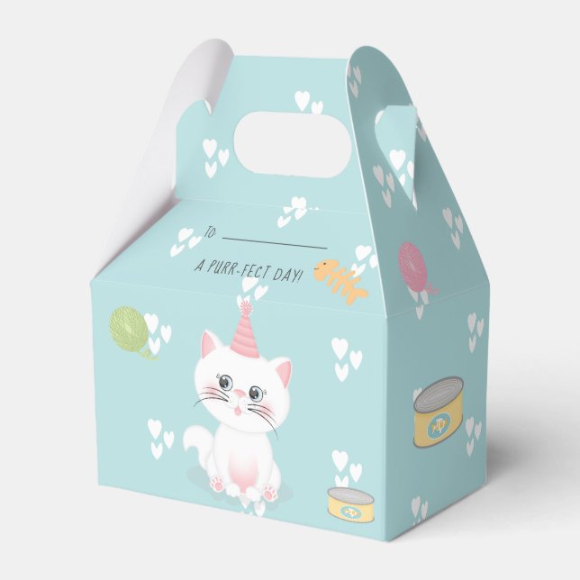 Cat Purr-fect Day Birthday Favour Box (Front Side)